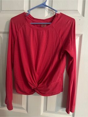 CALIA by Carrie Underwood Bright Red Long Sleeve Twist-Hem Top